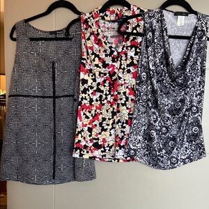 Evan Picone Women's Blouses - Black, Red, White